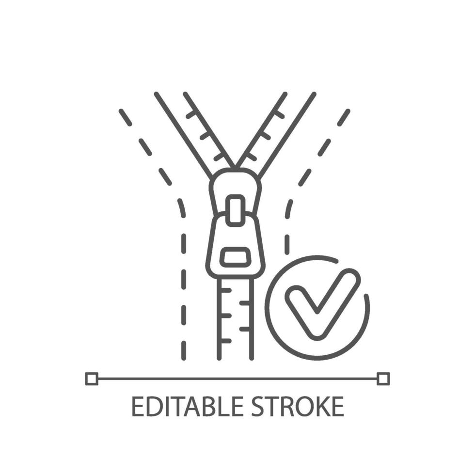 Zipper repair and replacement linear icon vector