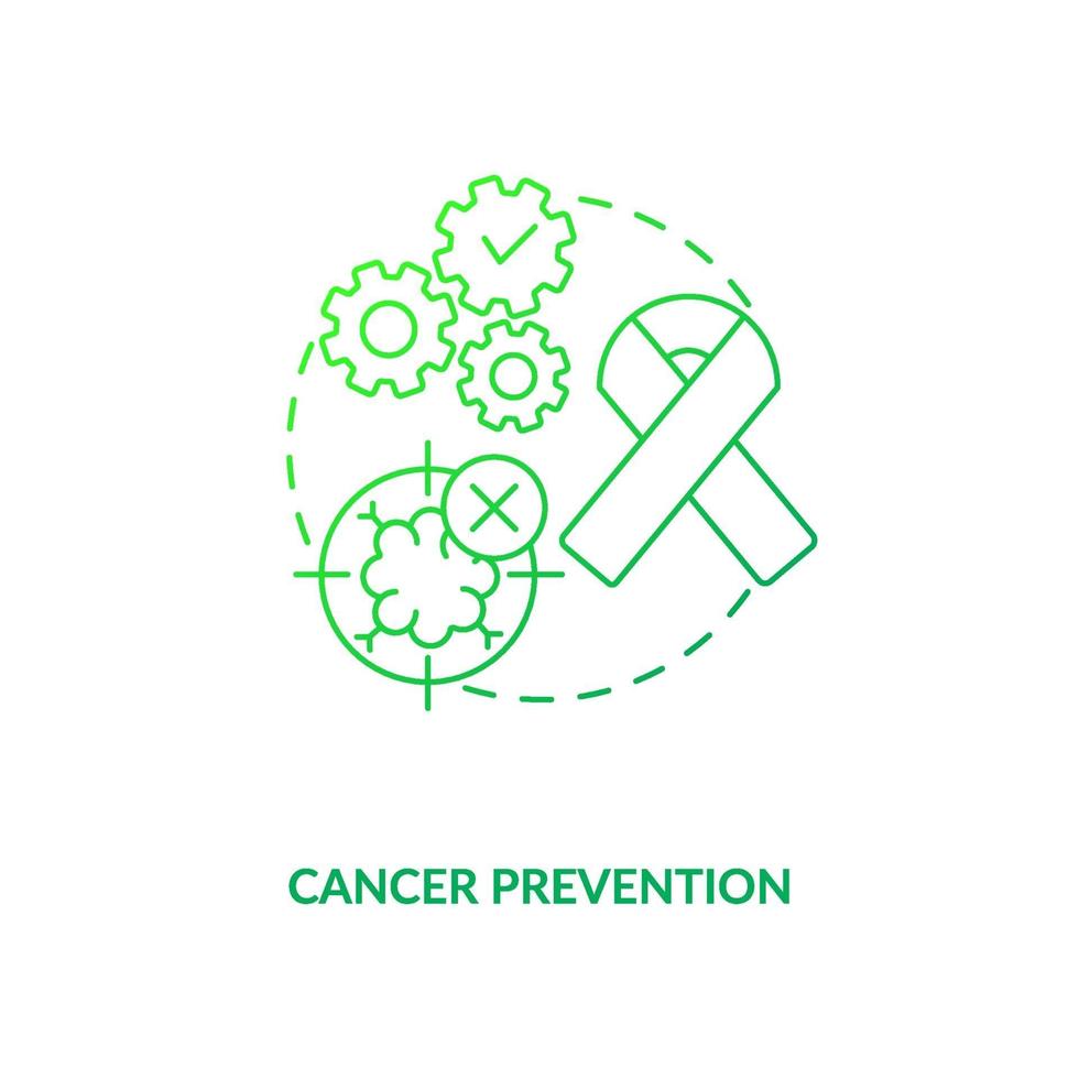 icono de concepto verde oscuro de prevención del cáncer vector