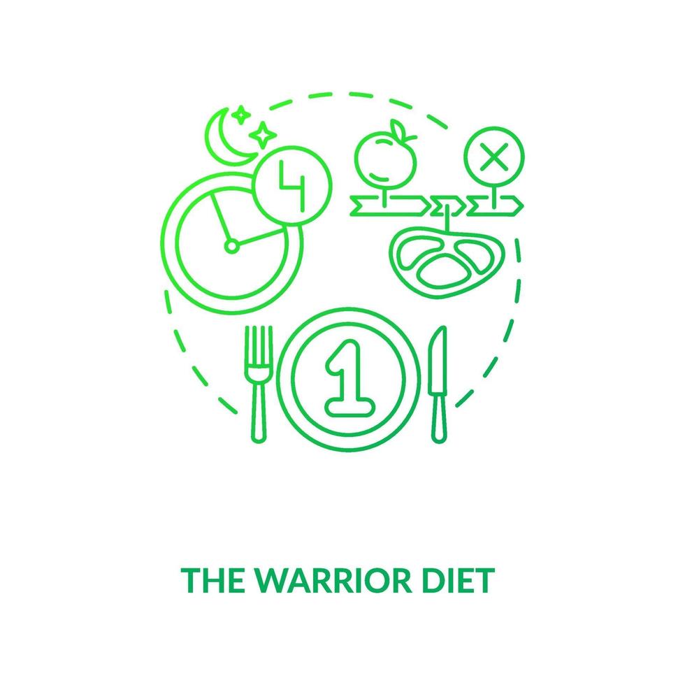 The warrior diet dark green concept icon vector