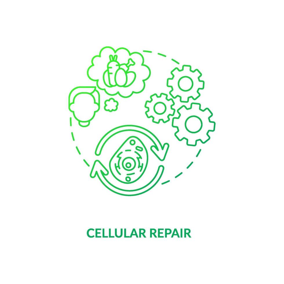 Cellular repair dark green concept icon vector