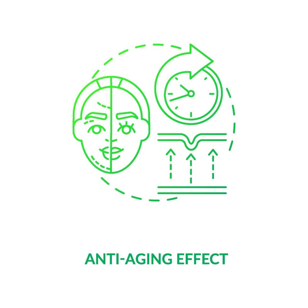 Anti aging effect dark green concept icon vector