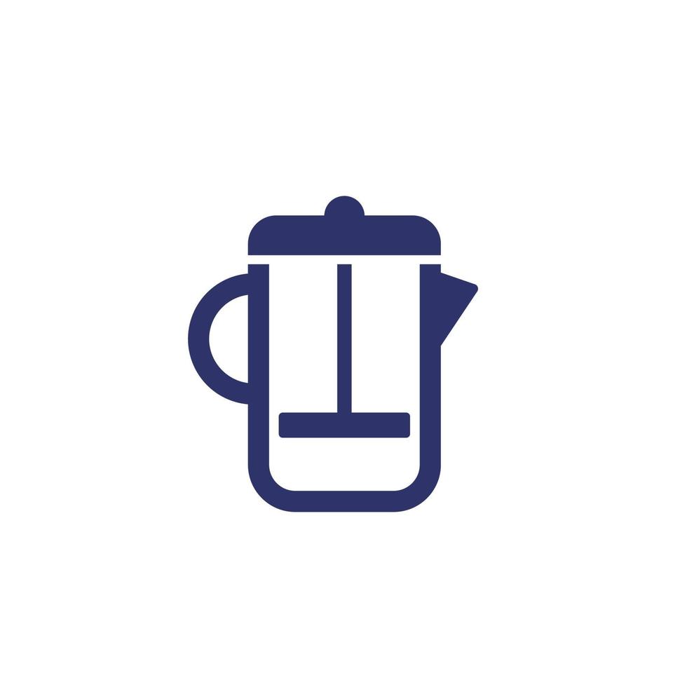 french press icon on white vector