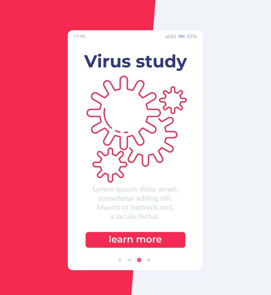 diseño de vector móvil de estudio de virus