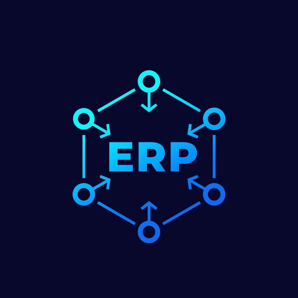 erp software icon for web vector