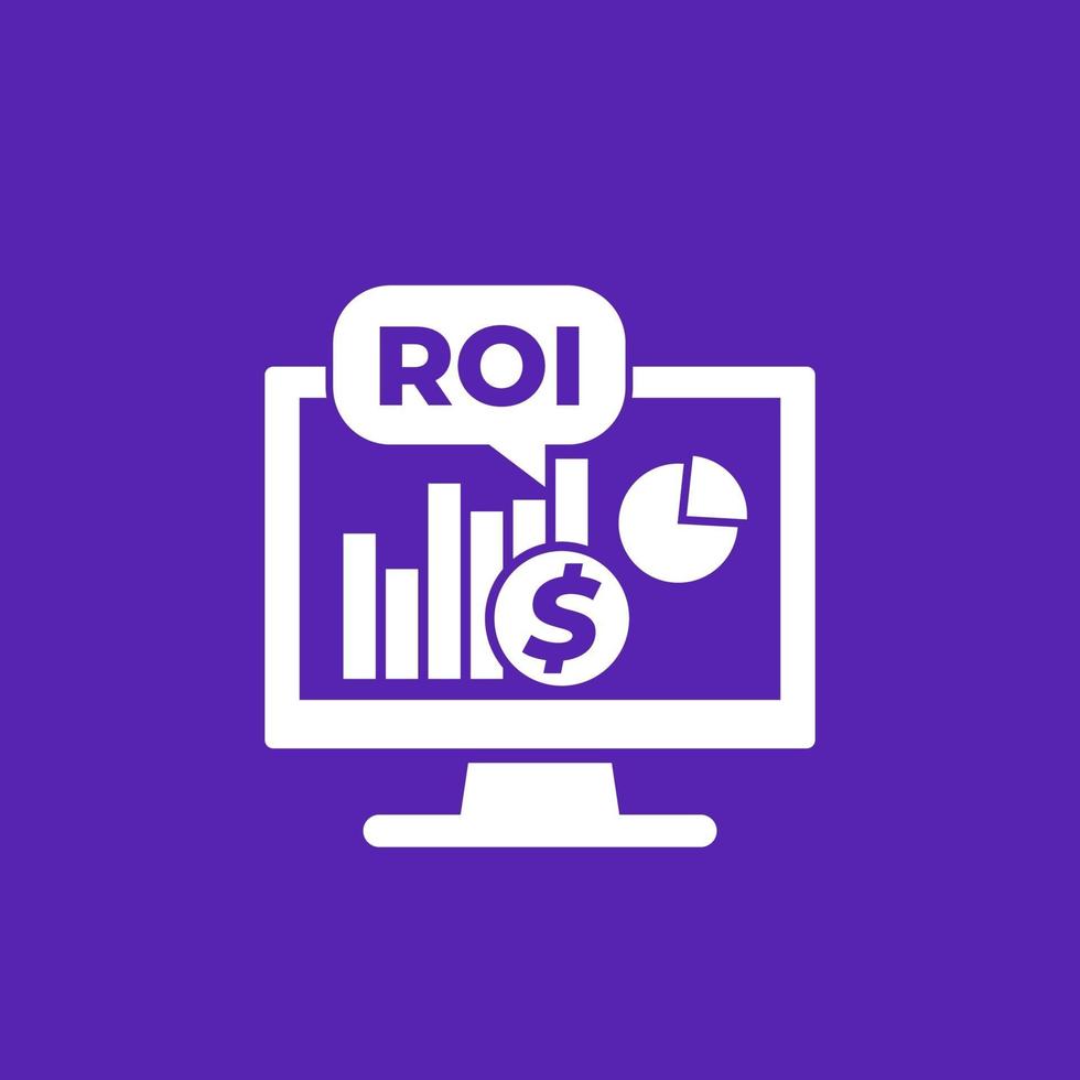 roi, concepto de finanzas, icono de vector