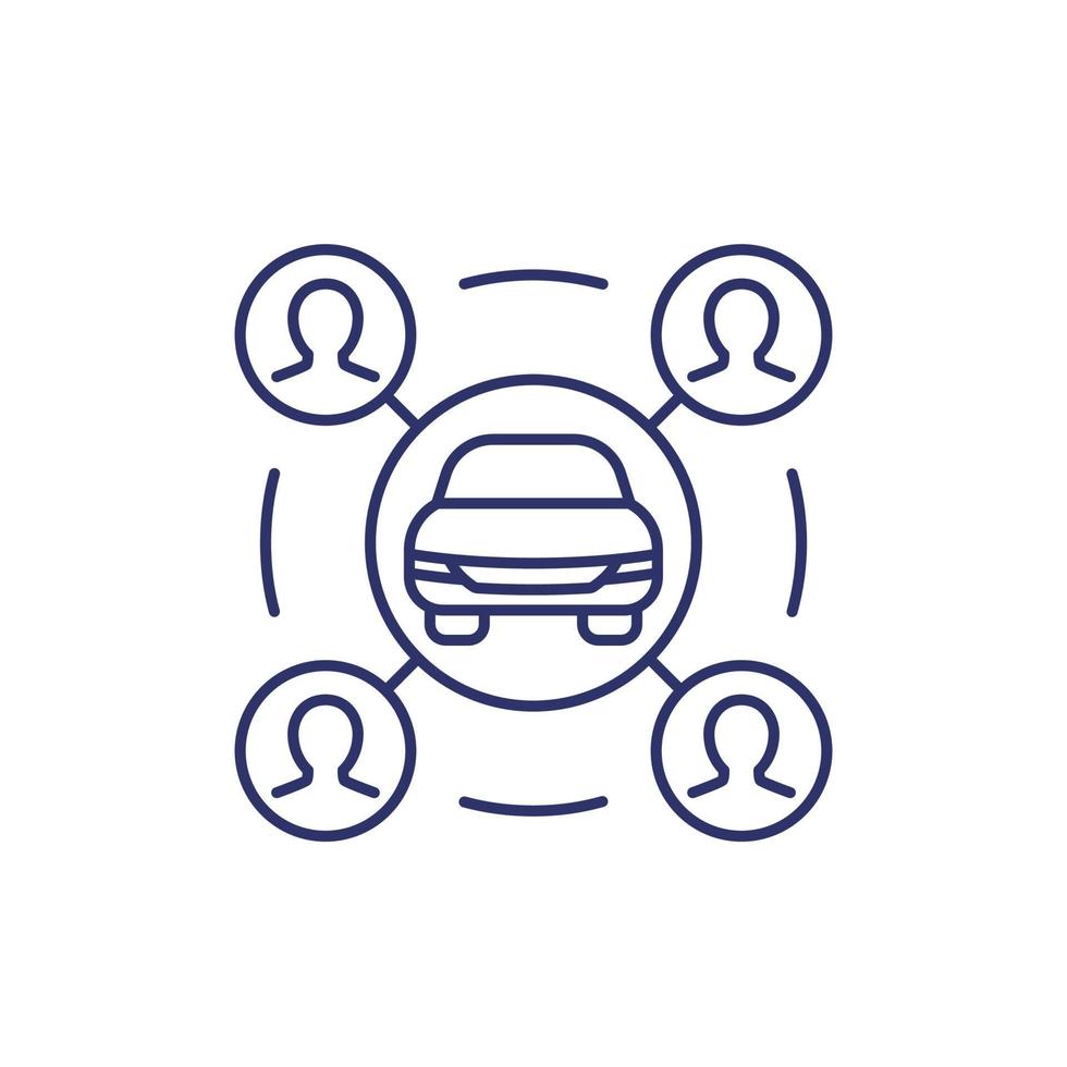 carsharing, car sharing service line icon vector