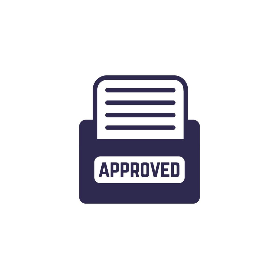 approved documents, folder icon on white vector