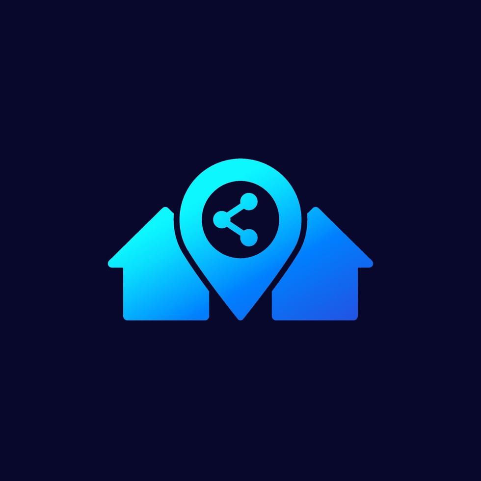 home sharing, vector icon for web