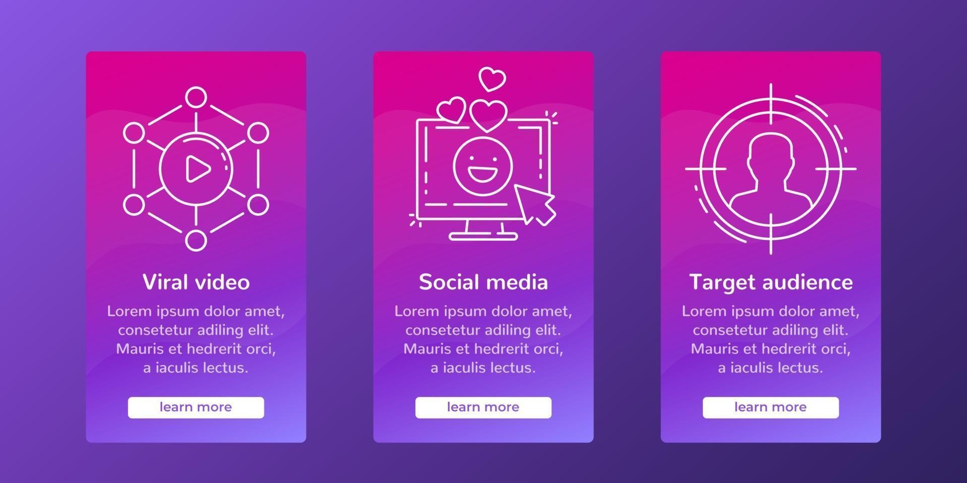 internet marketing banners for social media vector