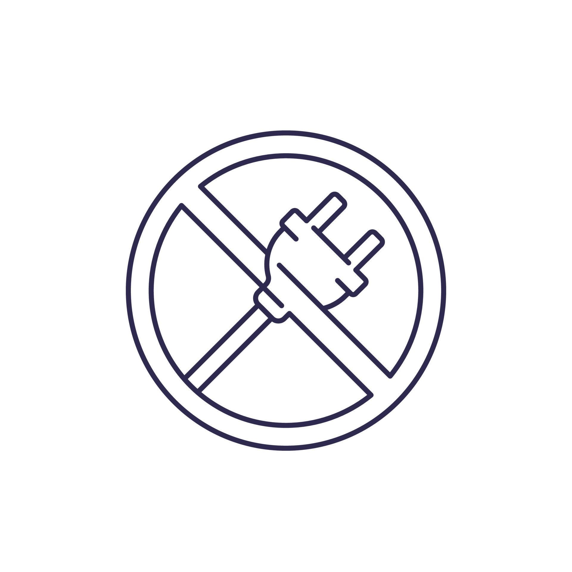 electrical plug, do not connect line icon 2152281 Vector Art at Vecteezy