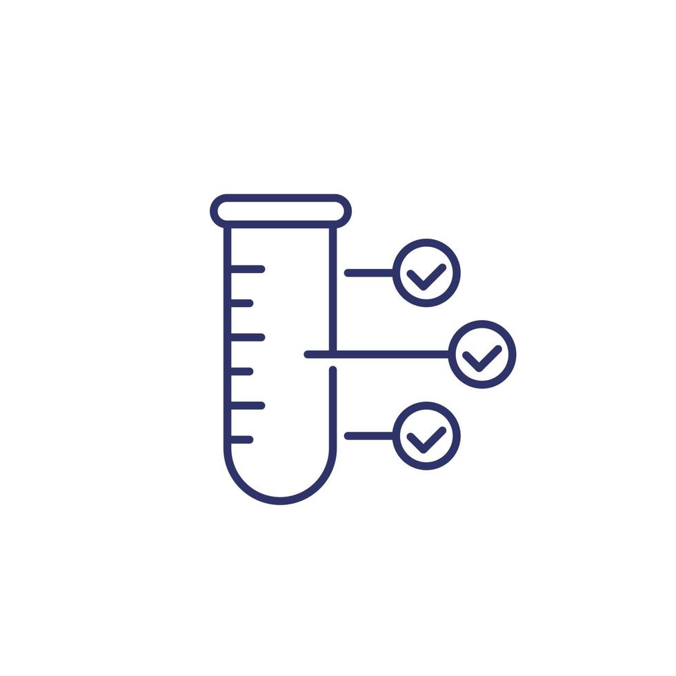 doping test, lab analysis line icon with test-tube vector