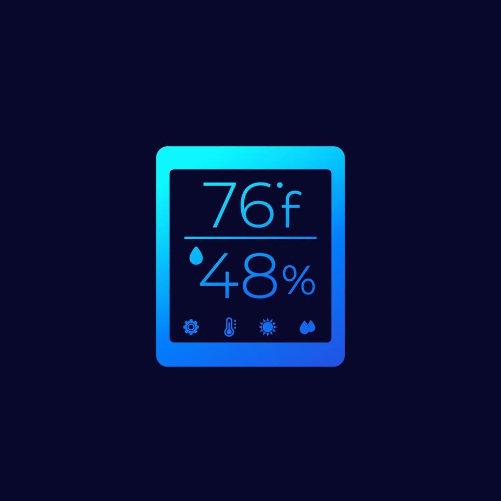 Temperature and humidity monitor vector icon