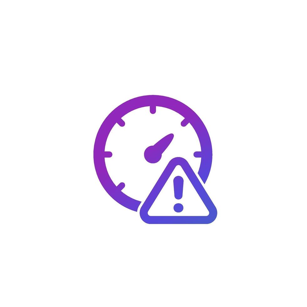 meter and warning alert icon vector