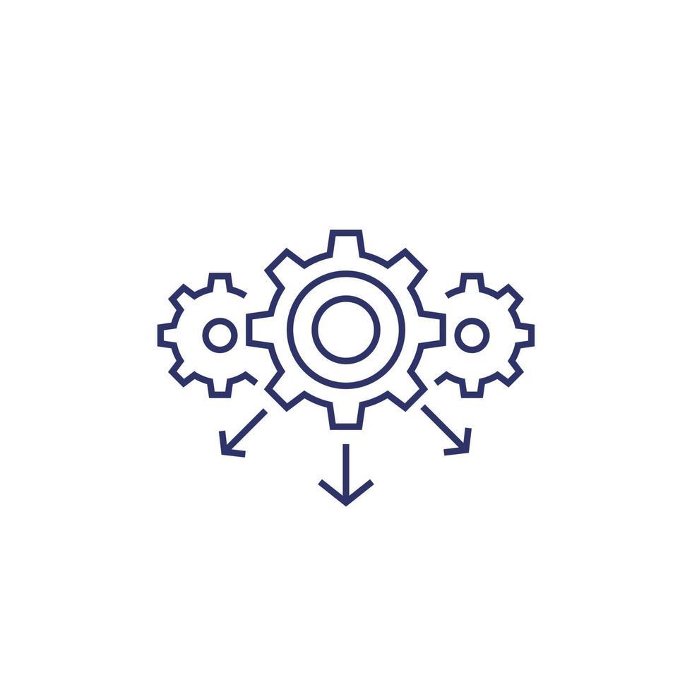 business process, operations line icon vector