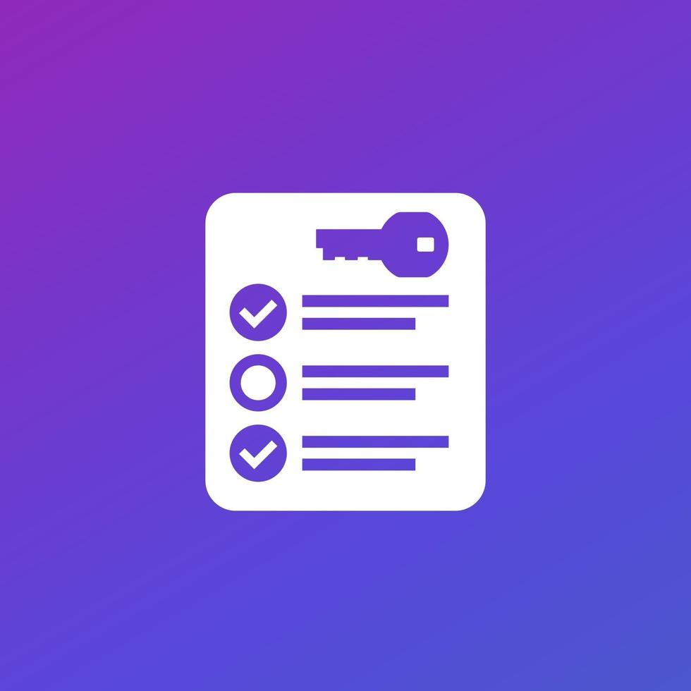 privacy settings icon with check list vector