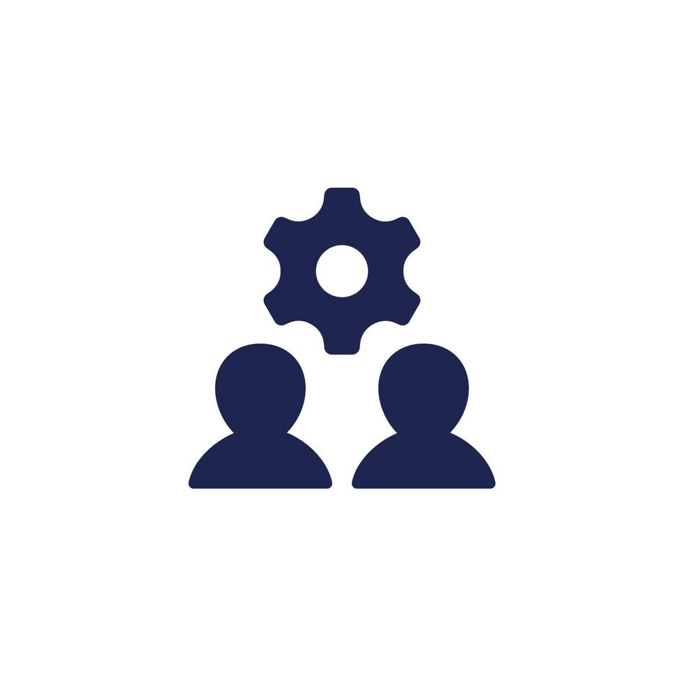 people interaction icon with gear and users vector