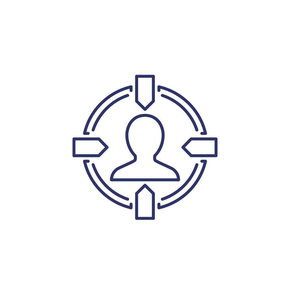 Customer centricity line icon on white vector