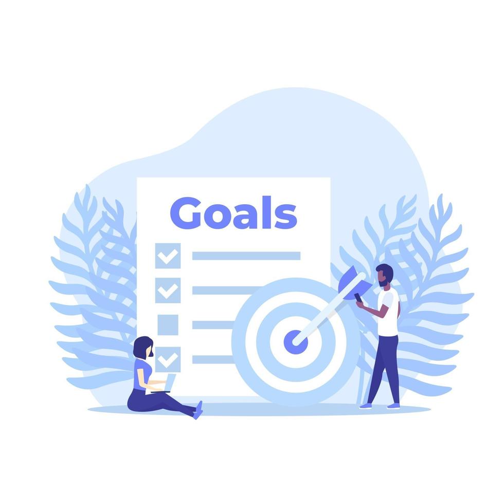 Goals and planning vector illustration