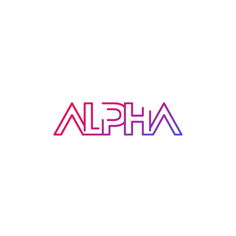 logotipo alfa, diseño minimalista de línea vector