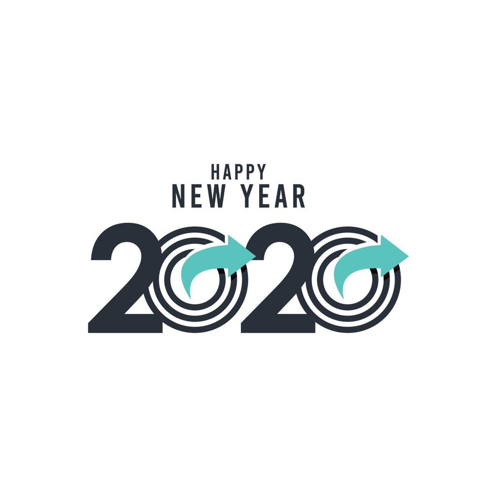 feliz año nuevo 2020 celebración vector plantilla diseño ilustración