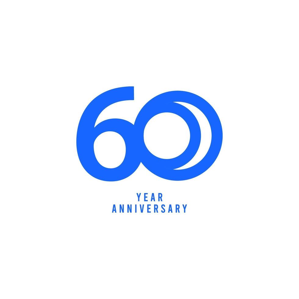 Ilustración de diseño de plantilla de vector de aniversario de 60 años