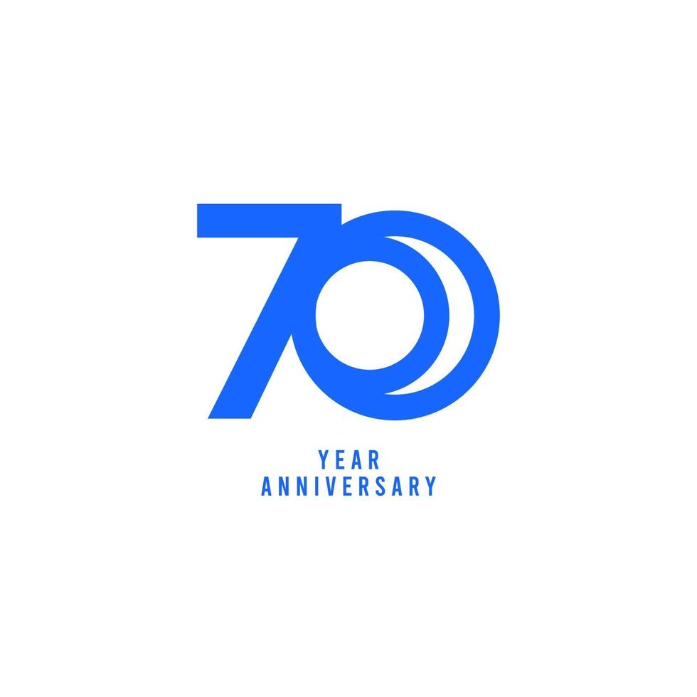 Ilustración de diseño de plantilla de vector de aniversario de 70 años