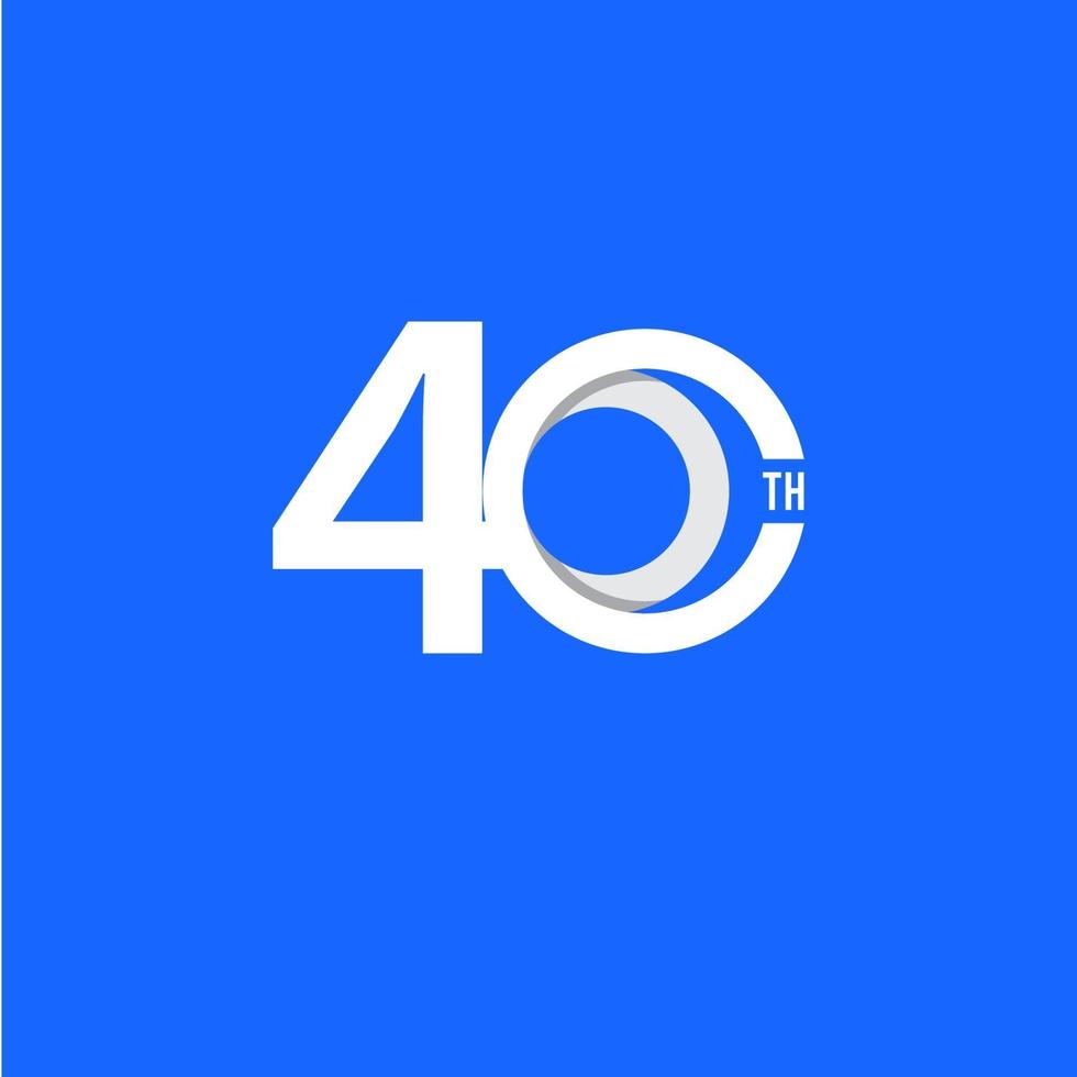 40 Th Anniversary Vector Template Design Illustration