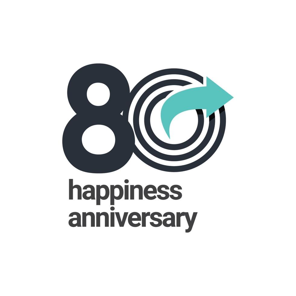 80 Years Happiness Anniversary Vector Template Design Illustration