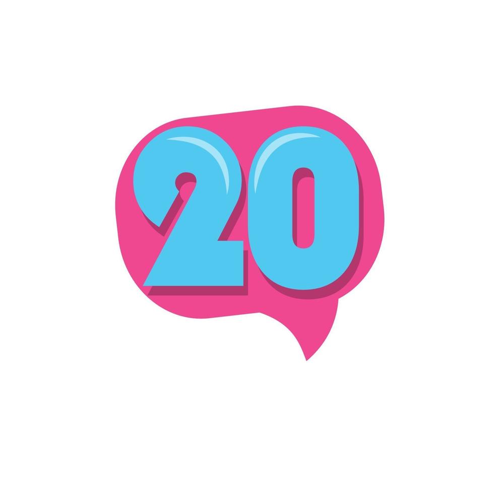 20 Years Kids Anniversary Vector Template Design Illustration