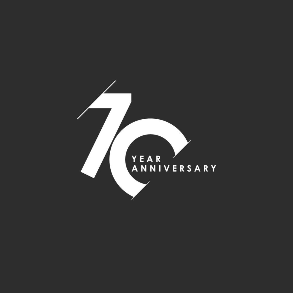 70 Years Anniversary Vector Template Design Illustration