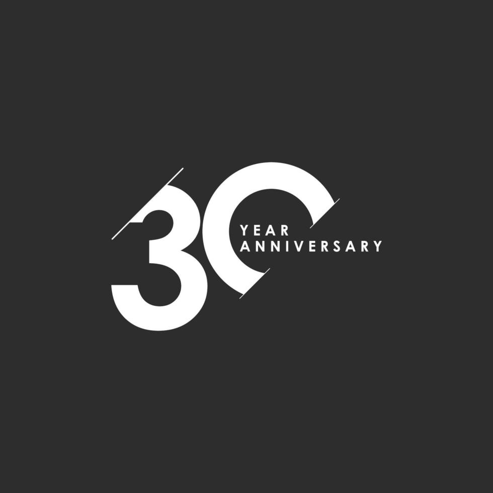 30 Years Anniversary Vector Template Design Illustration
