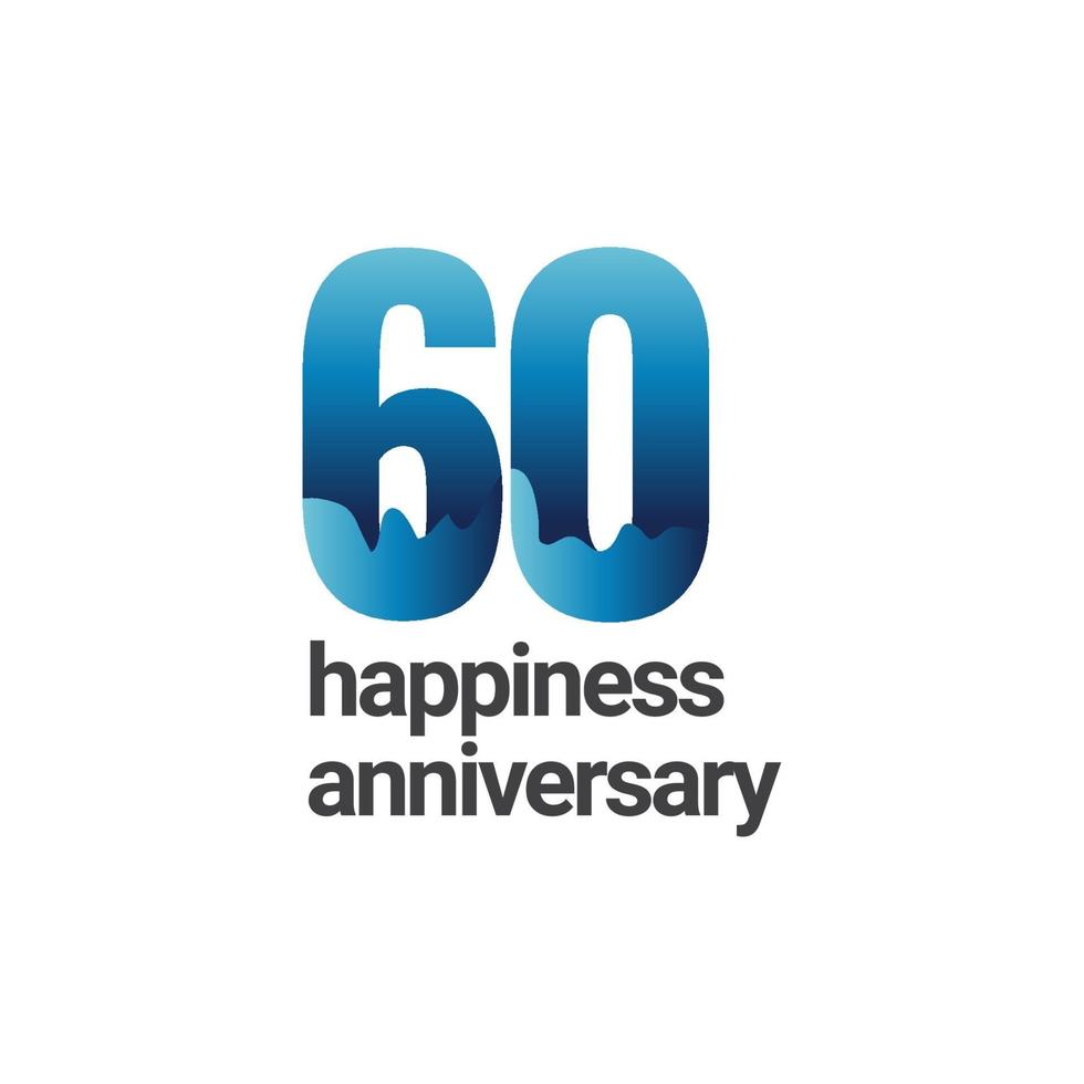 60 Years Happiness Anniversary Vector Template Design Illustration