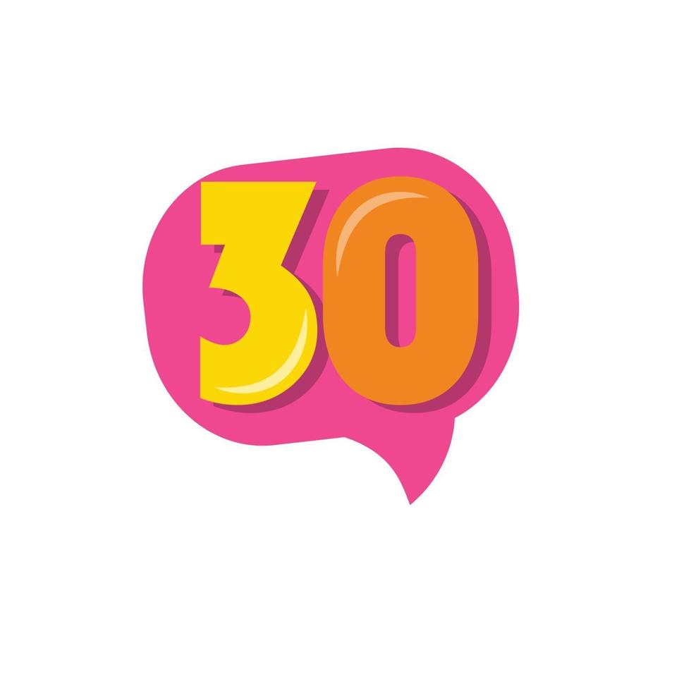 30 Years Kids Anniversary Vector Template Design Illustration