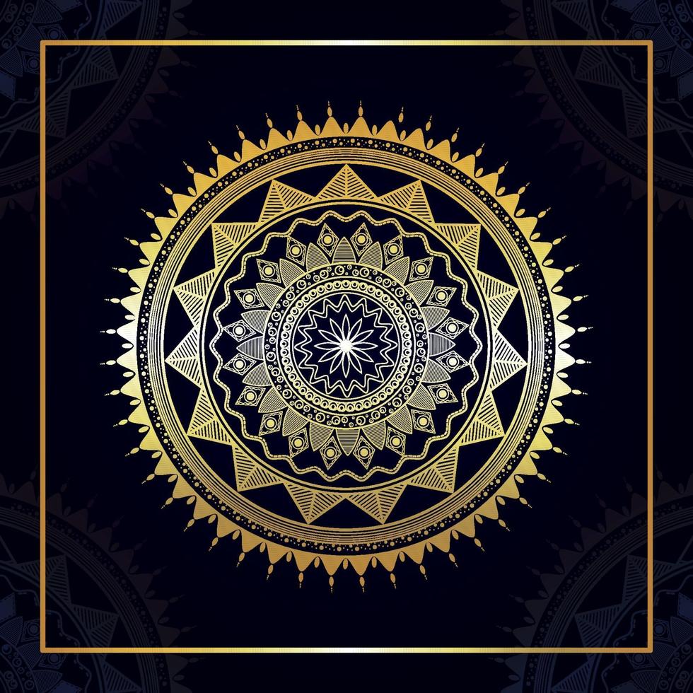 Mandala design golden arabic patter vector