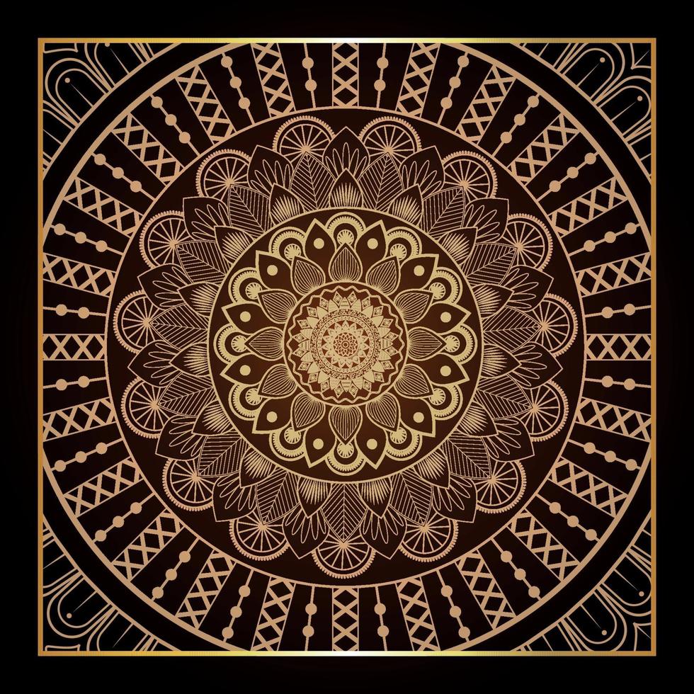 fondo mandal con mandala dorado vector