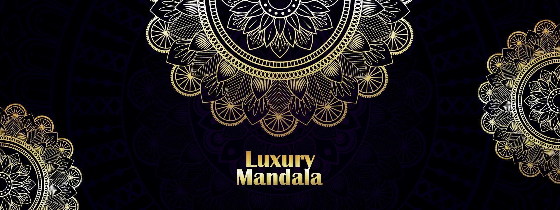 Golden luxury mandala background and banner vector