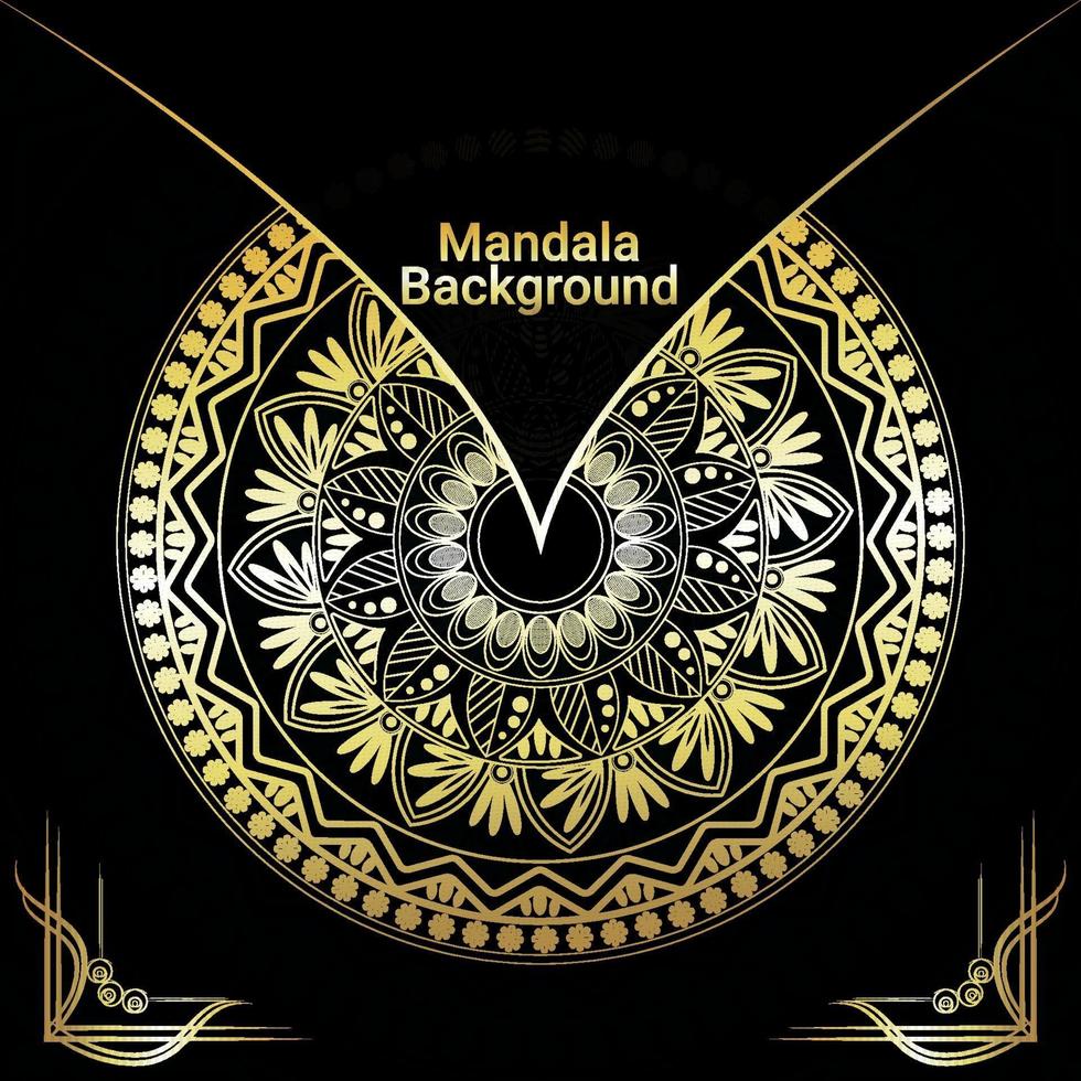 Creative background with golden mandala vector