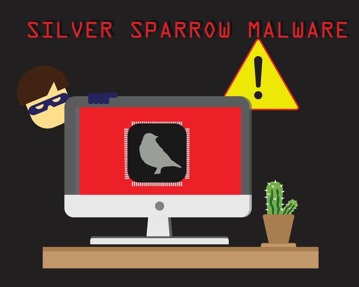 malware gorrión plateado vector