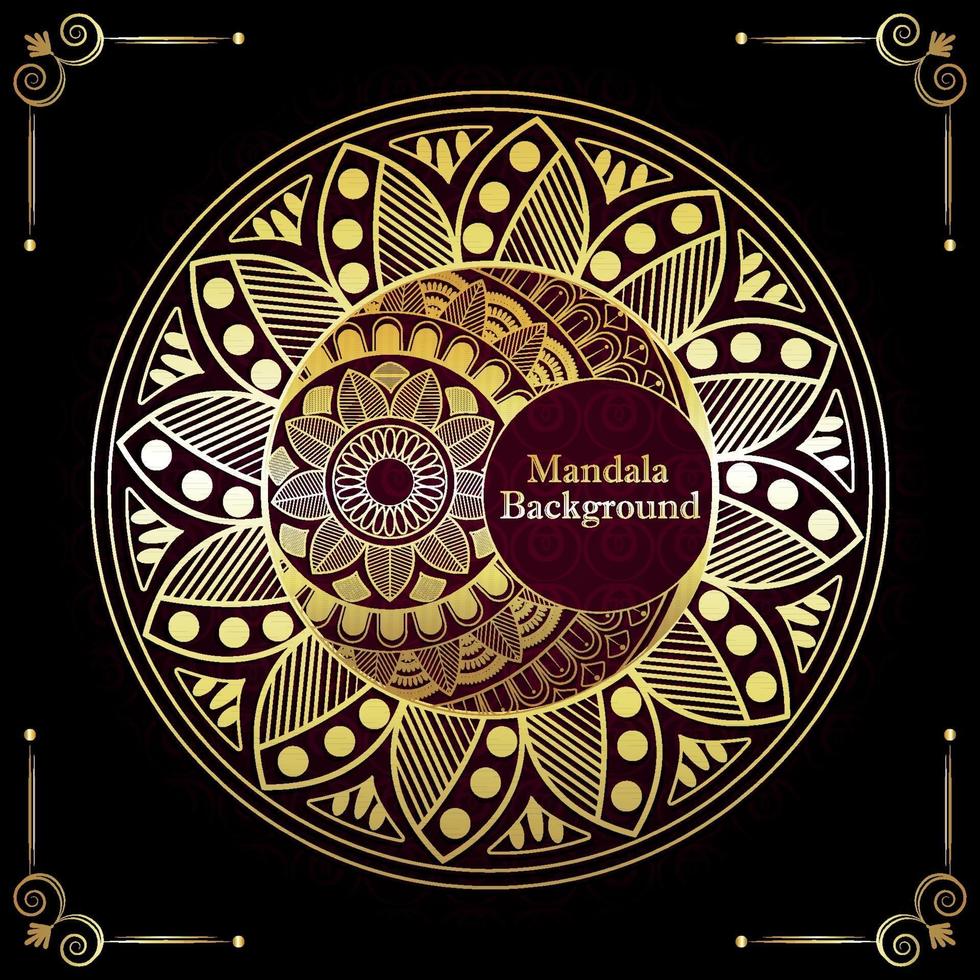 Mandala background with golden pattern vector