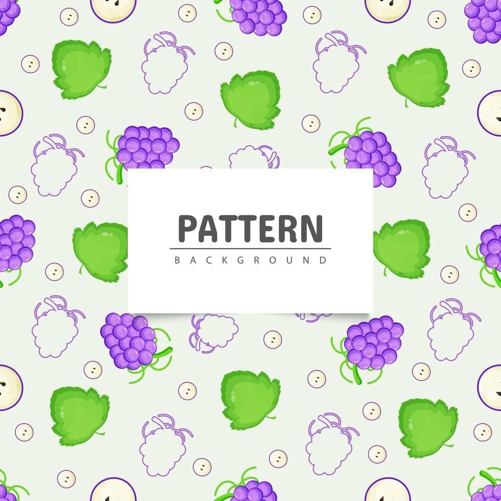 Seamless pattern grapes and grape leaves vector