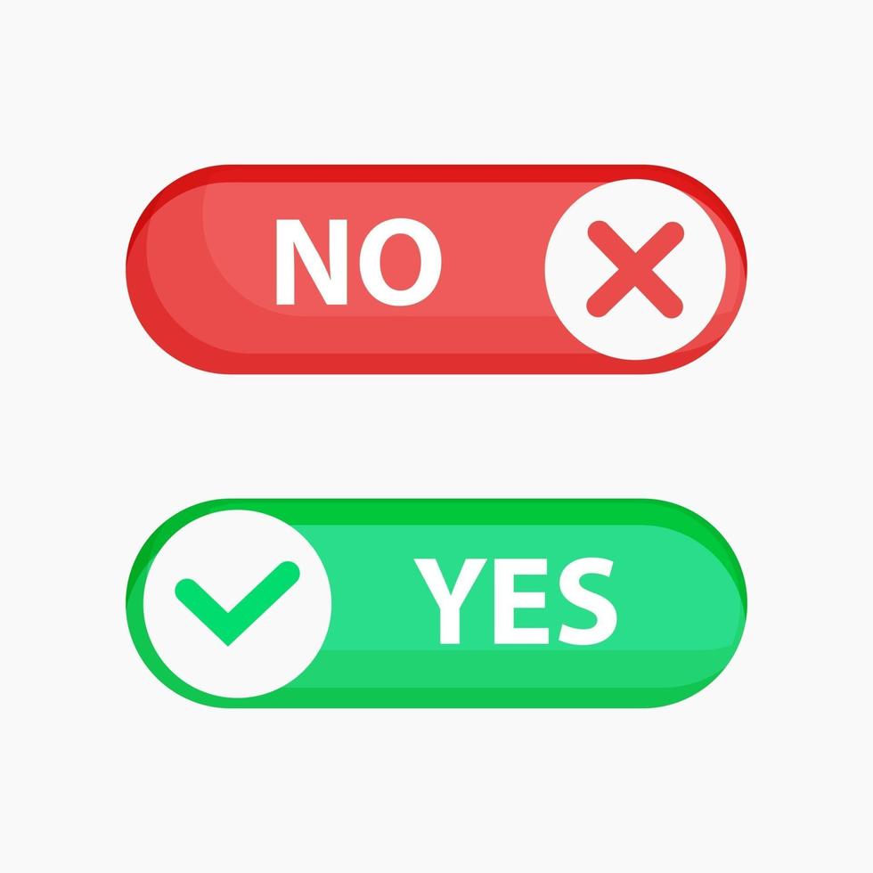 Yes and no switch button vector