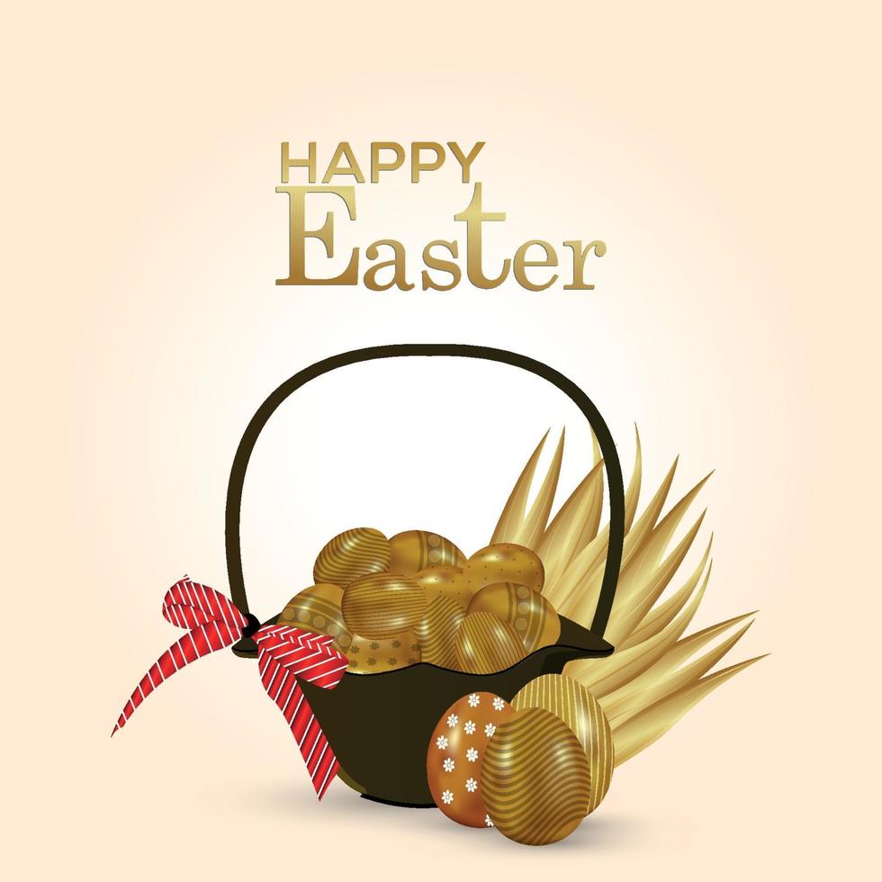 Happy easter greeting card and background vector