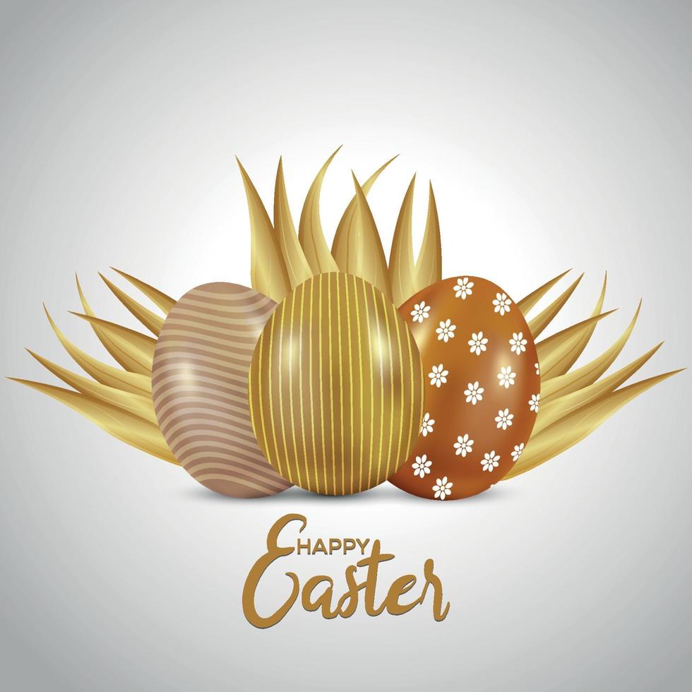 Easter day greeting card and background vector