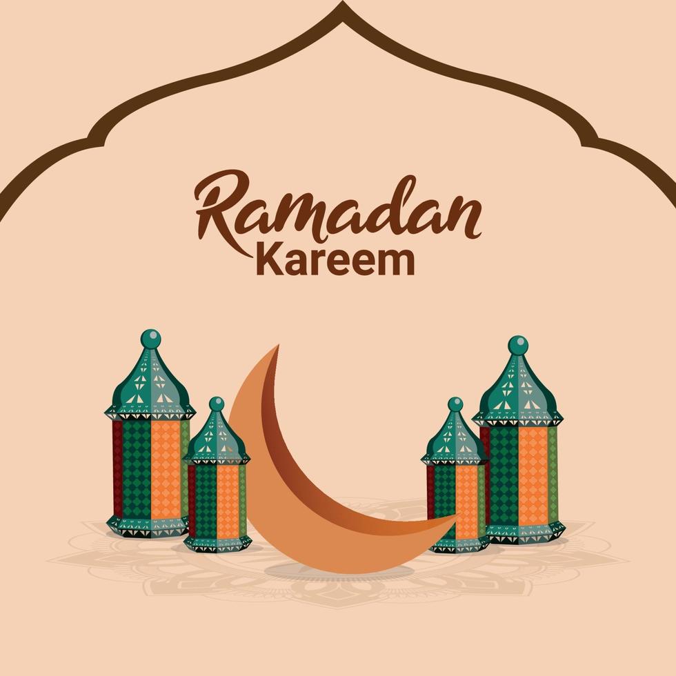 Flat design concept of ramadan kareem or eid mubarak vector