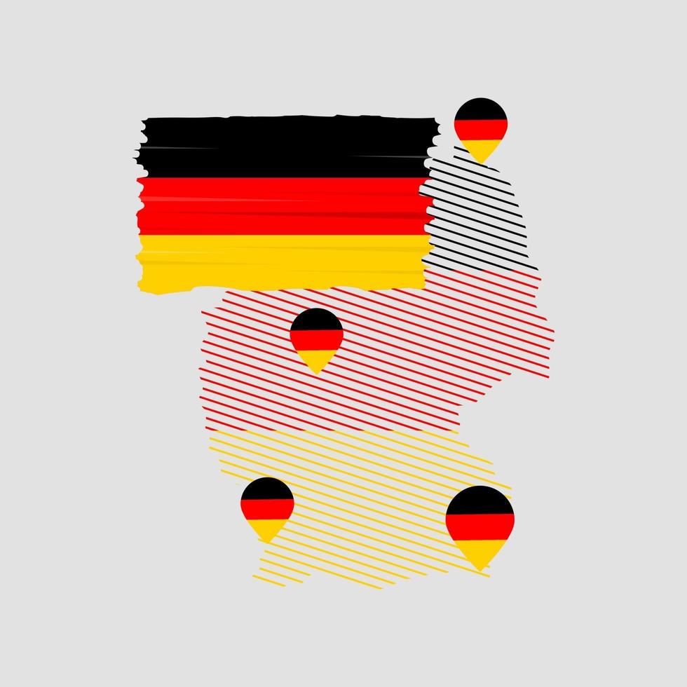German flag with map location 2152725 Vector Art at Vecteezy