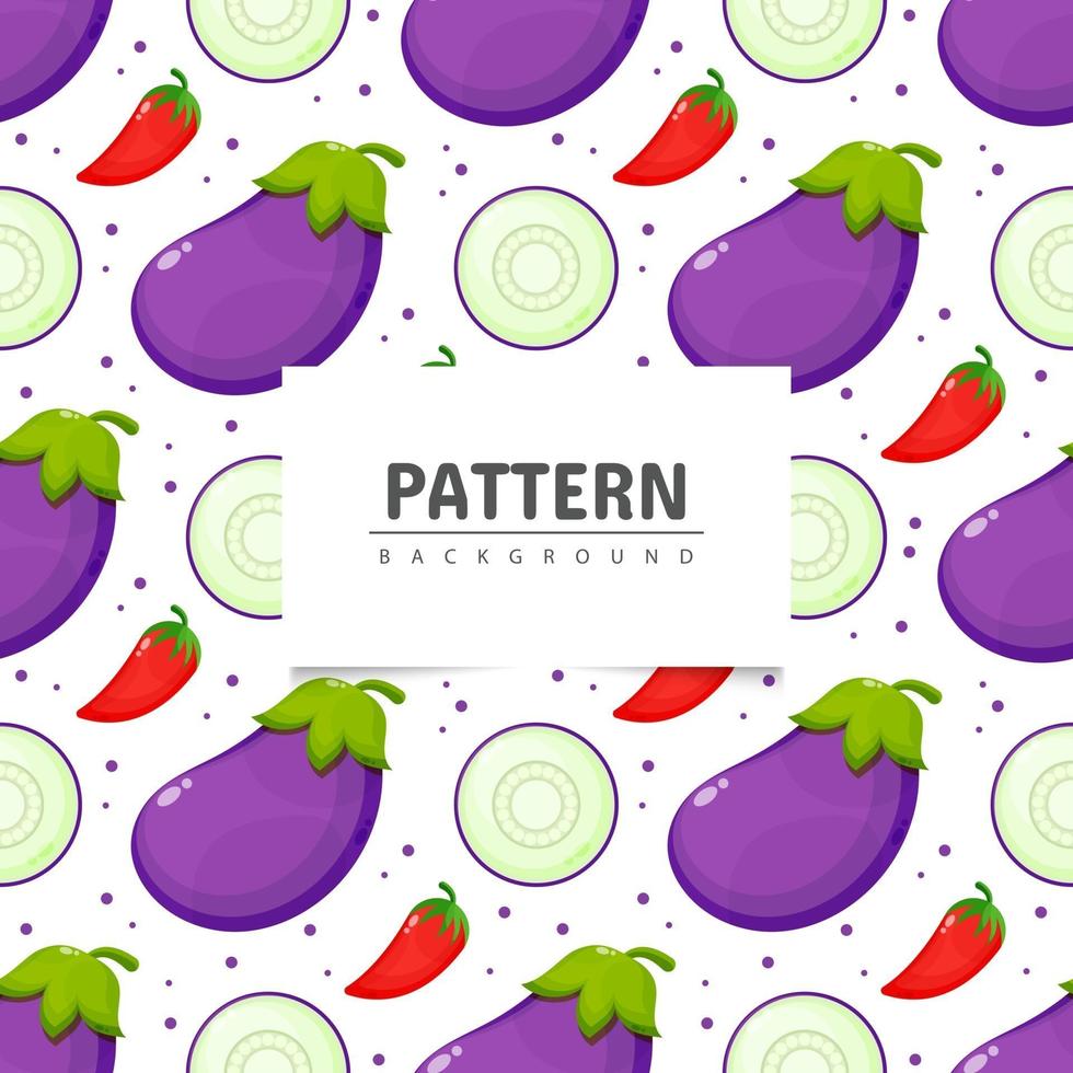 Vegetable eggplant seamless background pattern vector