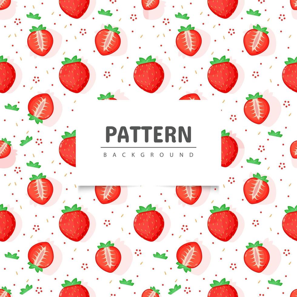 Seamless strawberry fruit pattern vector