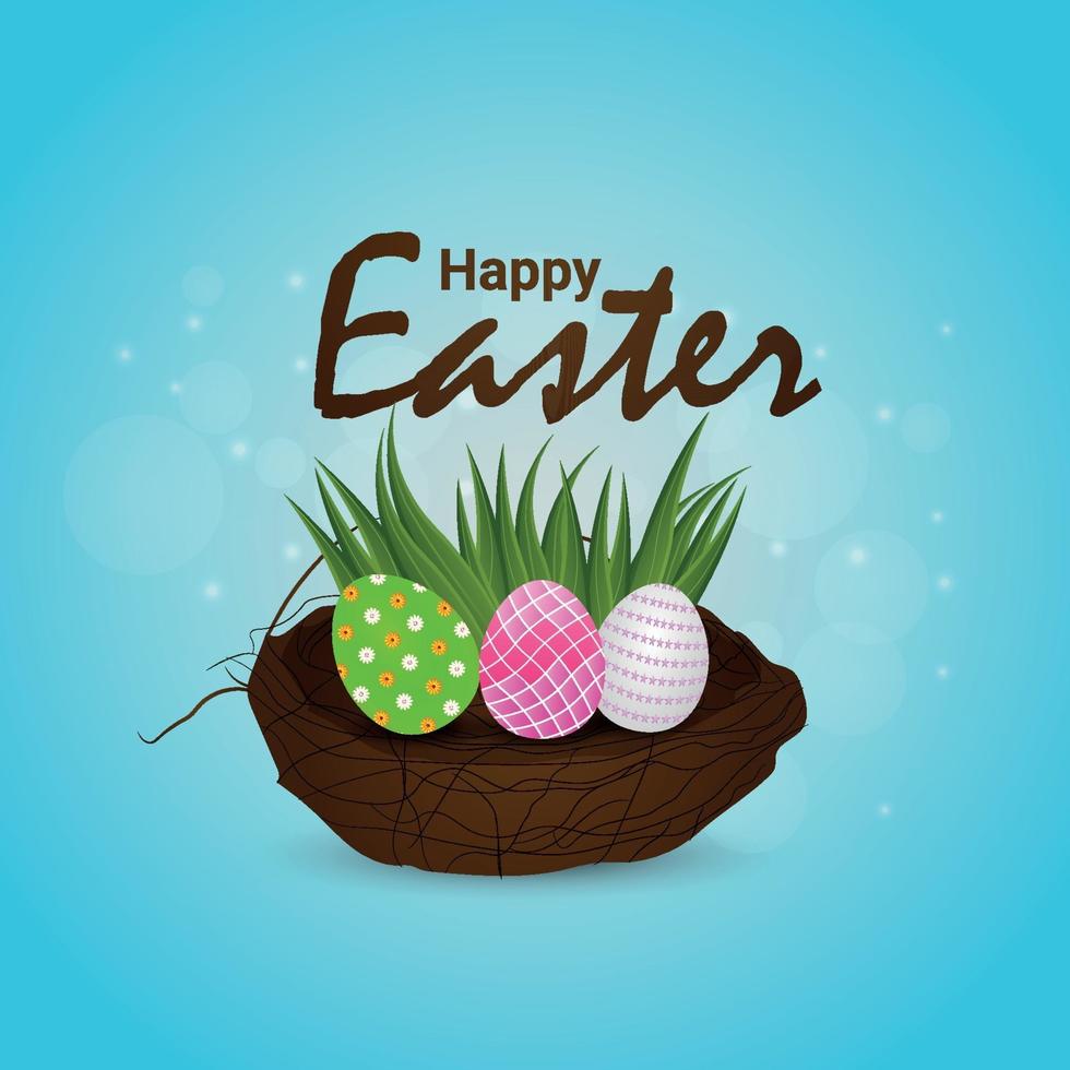 tarjeta de felicitación de pascua feliz vector