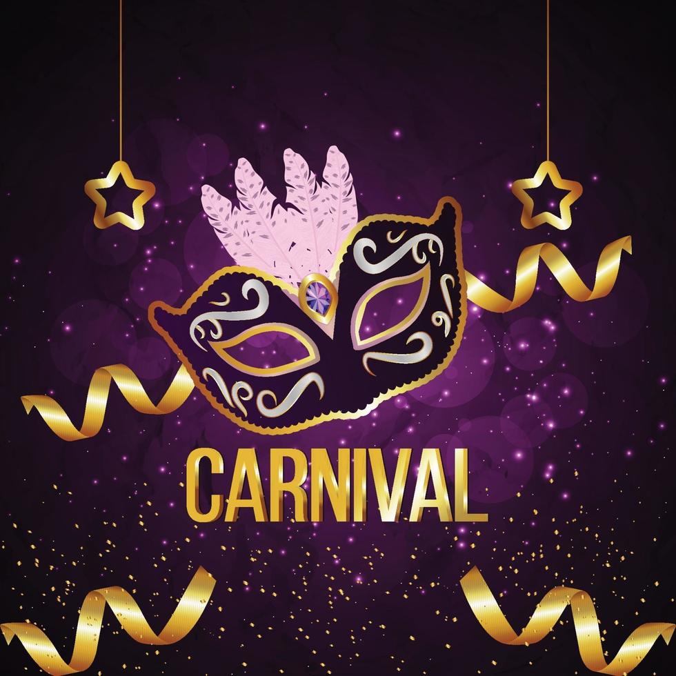 Carnival brazil party event card vector