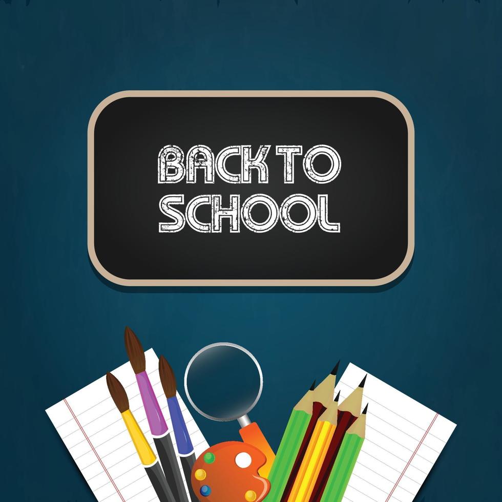 Back to school background with school elements vector